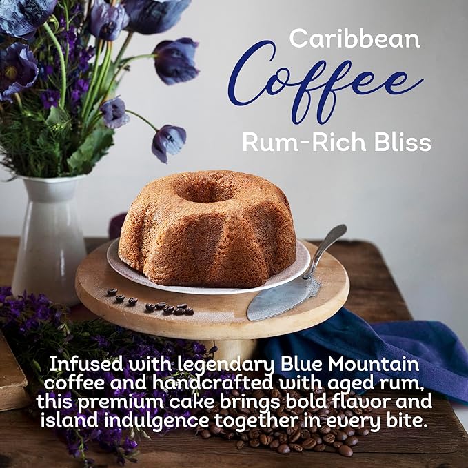 TORTUGA Caribbean Blue Mountain Rum Cake - 32 oz Rum Cake - The Perfect Premium Gourmet Gift for Gift Baskets, Parties, Holidays, and Birthdays - Great Cakes for Delivery