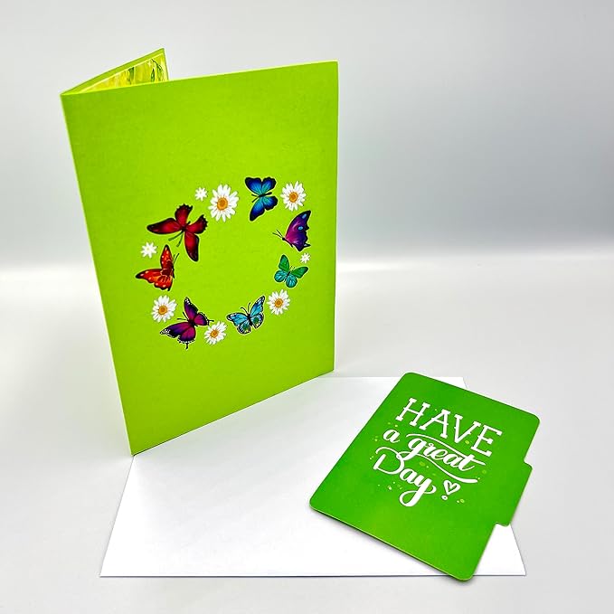 3D Pop Up Greeting Card Flowers Theme (Butterfly Garden)