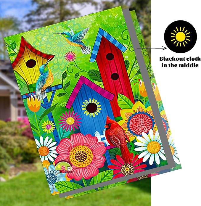 COCJCJ spring summer birds arden flags for outside, Seasonal Farmhouse Yard Flags for Outside decoration