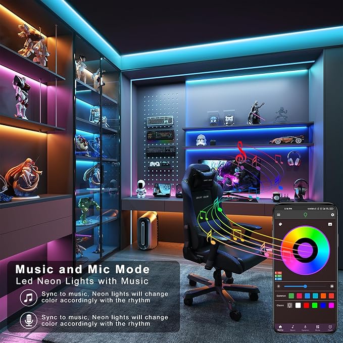 Ledagic Led Lights for Bedroom 400 ft (4 Rolls*100ft) Music Sync RGB Led Strip Lights with Remote App Control, Color Changing Led Lights for Room Home Kitchen Party Decor
