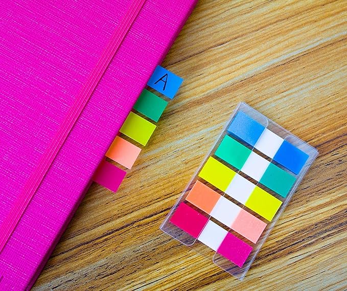 ELII 300 Pcs Tabs 2 Inch Sticky Index Tabs,Colorful Tabs for Notebooks,Writable and Transparent Book Tabs Page Tabs Colored Page Markers, Tabs for Books, Notebook Tabs, Tabs for Annotating Books