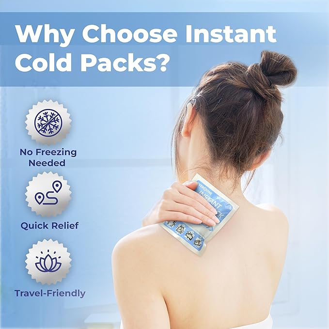 Instant Cold Pack | Disposable Ice Packs – Cold Therapy for Injuries, Swelling, Inflammation, Muscle Strains – Ideal for First Aid Kits – 5x6 Inches, 50 Count