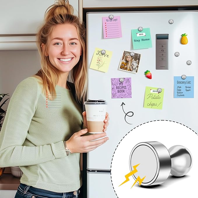 FINDMAG Refrigerator Magnets, 200Pcs Strong Neodymium Fridge Magnet, Cool White Board Magnets Set Adults, Heavy Duty Bulk Locker Magnet for Office, Kitchen, Home Decor, Map, Teacher Supplies (Silver)