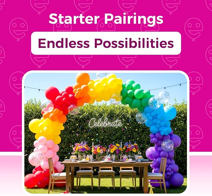 Bezente Assorted Rainbow Latex Balloons - 150 Pack 5 inch Multicolor Helium Balloons for Birthday Bridal Shower Wedding Rainbow Party Decorations