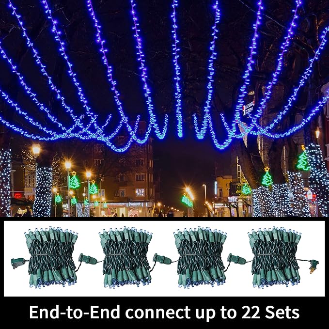 LAMPHOME 100 Count Blue - String Lights - 21.6FT LED Christmas Lights, Mini led Lights for Indoor Outdoor Home Holiday Party Wedding Independence Day Decoration