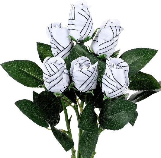 Suhine 6 Pcs Sports Party Favors Cheer Gifts Artificial Football Soccer Basketball Baseball Flowers for Birthday Game Day Tailgate Wedding Party Decorations (Volleyball Color,Normal)
