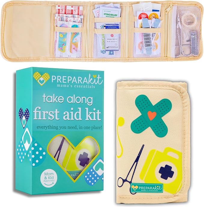 Travel First Aid Kit for Kids - Mini First Aid Kit for Car, Purse, Backpack, or Diaper Bag - 75 Piece Travel Medicine Kit Includes All Essential Medical Supplies - TSA-Approved (Kid Joy)