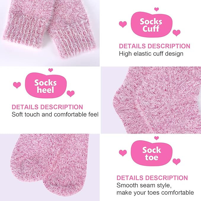 SISOSOCK Fuzzy Cozy Warm Socks for Women-Winter Home Thick Wool Soft Sleeping Socks-Perfect Gifts for Women