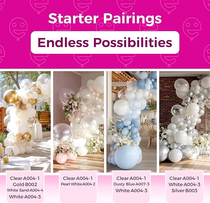Bezente Clear Balloons Latex Party Balloons - 100 Pack 12 inch Round Helium Transparent Balloons for Wedding Bridal Shower Birthday Bubble Party Decoration