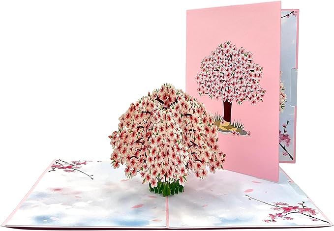 3D Pop Up Greeting Card Flowers Theme (Cherry Blossom Tree)