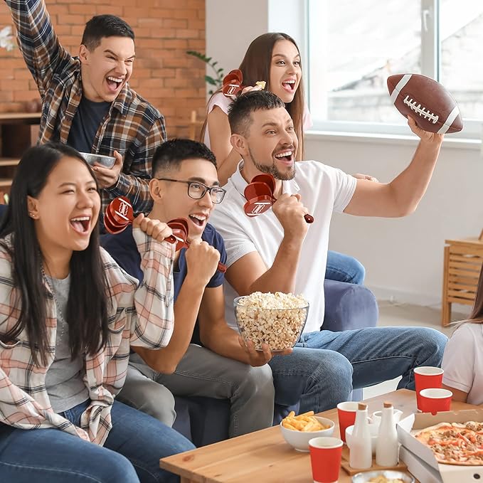 Elcoho 24 Pack Plastic Football Clappers Football Noise Makers Hand Clappers Football Match Accessories Noisemakers for Football Events Party Cheer Supplies