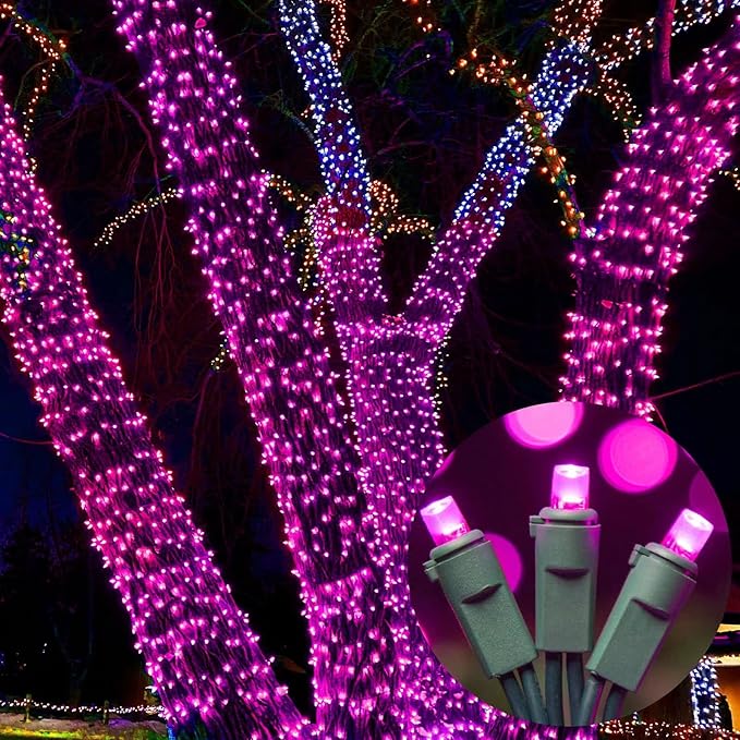 LAMPHOME 100 Count Pink Valentine Light String - 21.6FT LED String Lights, Mini LED Lights for Indoor/Outdoor Valentines Day Home Holiday Party Wedding Independence Day Decoration