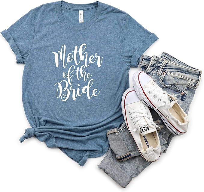 Mother of The Bride Shirt, Mother of The Groom Shirt – Soft Unisex Cotton Blend Wedding Tee for Mom. Matching Bridal Tshirts