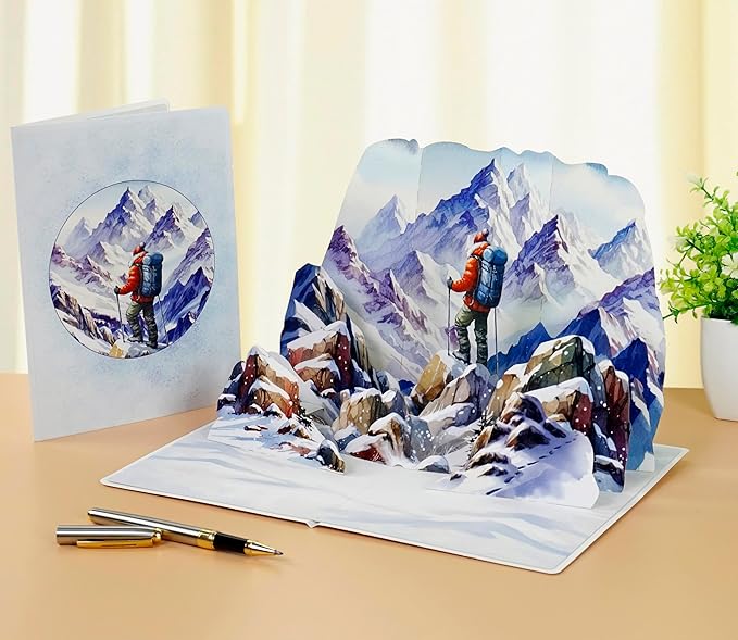 CUTPOPUP Birthday Card Pop Up, 3D Birthday Greeting, Father's Day Card for Grandpa, Dad, Godfather, Husband, Son (Rock Climbing)