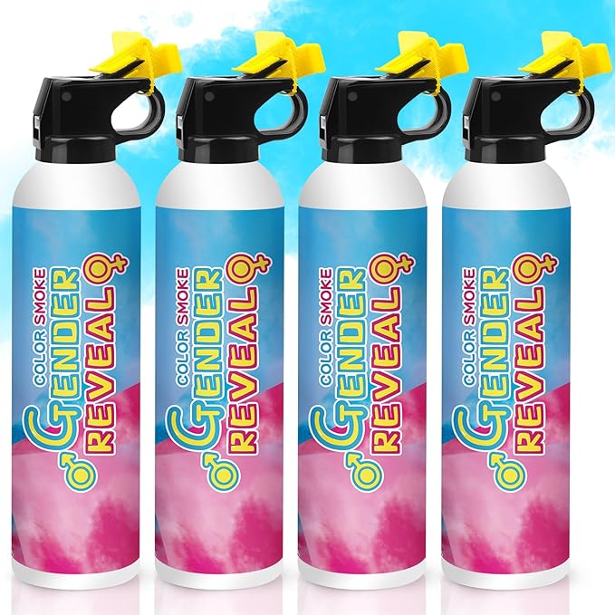 Merear Gender Reveal Fire Extinguisher 4 Packs, Gender Reveal Ideas, Boy Baby Reveal Party Ideas for Gender Reveal Decoration (Blue)