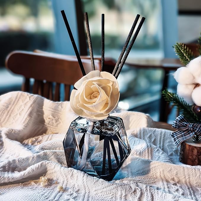 Brakula Reed Diffuser Set, 6.09 fl oz (180 ml)- Fresh Linen with 8 Reed Sticks, Home Fragrance Reed Diffuser for Bathroom Shelf Decor