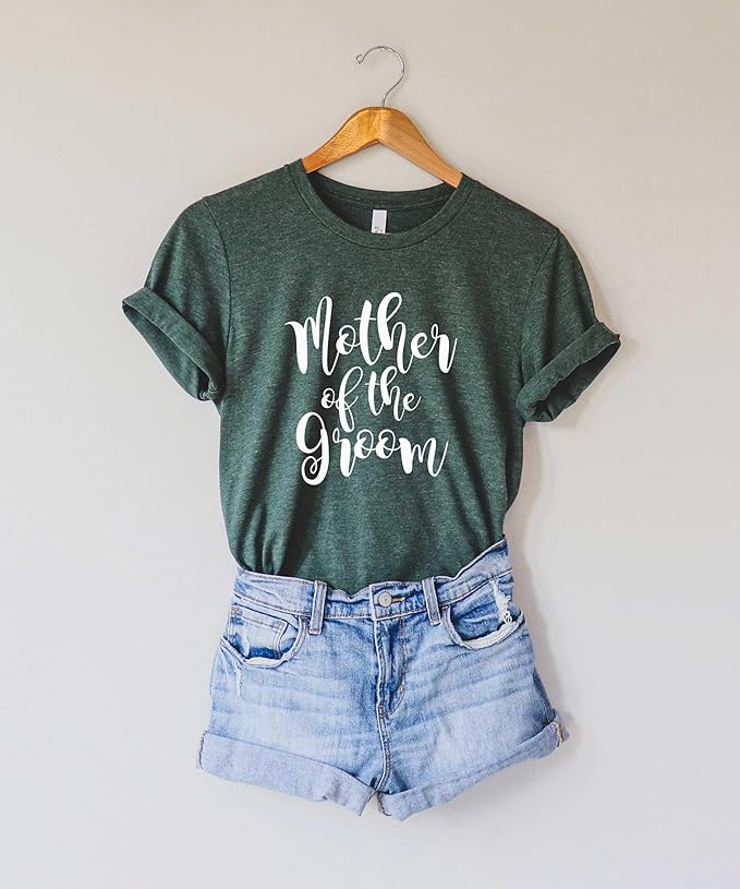 Mother of The Bride Shirt, Mother of The Groom Shirt – Soft Unisex Cotton Blend Wedding Tee for Mom. Matching Bridal Tshirts