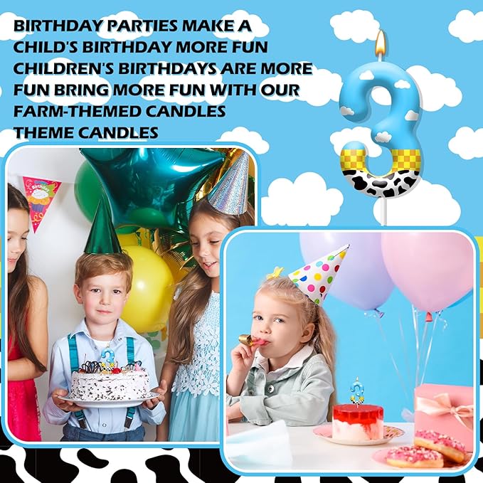 Toy Inspire Game Story Birthday Candles for Kids -Toy Themed Cake Topper Decorations,Party Supplies for Children's Birthday Celebrations(Number 3)
