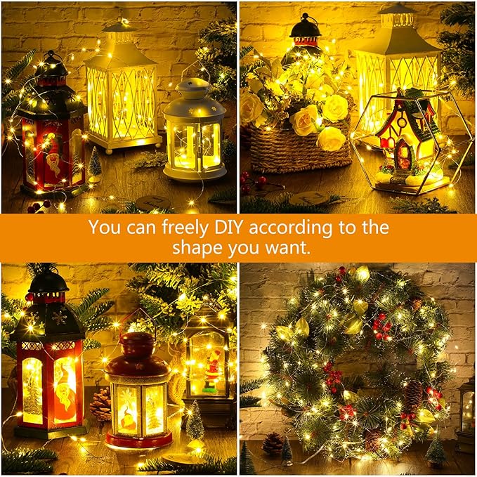 Macarrie 3 Pcs Fairy Lights USB Powered 16 ft 50 LED String Lights Plug in for Xmas Indoor Outdoor Party Wedding Home Festival Tree Garden Decoration (Warm White)