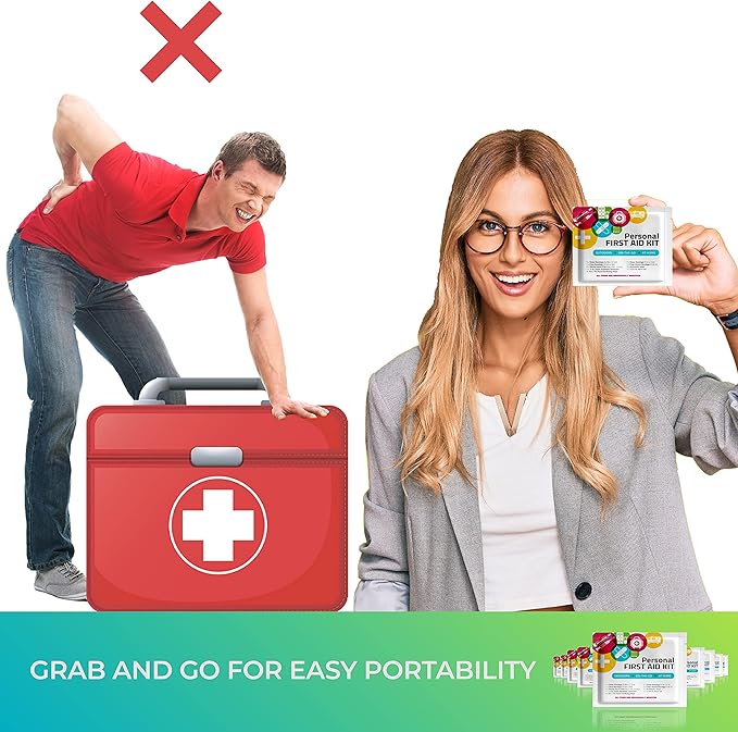 First Aid Emergency Medical Kit Mini and Travel Size - | Great for Kids, Schools, Business, Hiking, Camping | Wound Care Products (Abstract) (1)