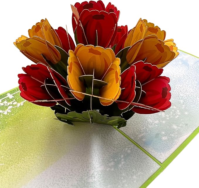 3D Pop Up Greeting Card Flowers Theme (Tulip Basket 1)