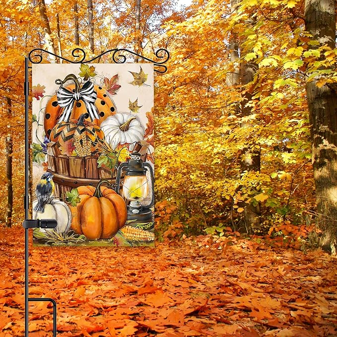 Large Garden Flag 28x40 Double Sided Vertical, Welcome fall Garden Yard House Flags Outsider House Large garden flag Pumpkin Décor