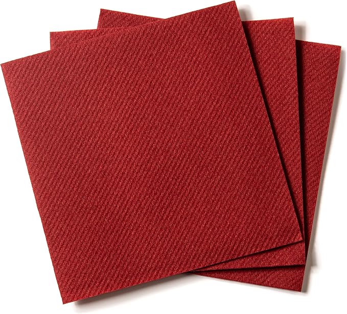AH AMERICAN HOMESTEAD Paper Cocktail Napkins - Linen-Like Disposable Beverage Bar Napkins 4.75" x 4.75" - Bulk Square Napkins - Ideal for Party or Wedding (Burgundy -100 Count)
