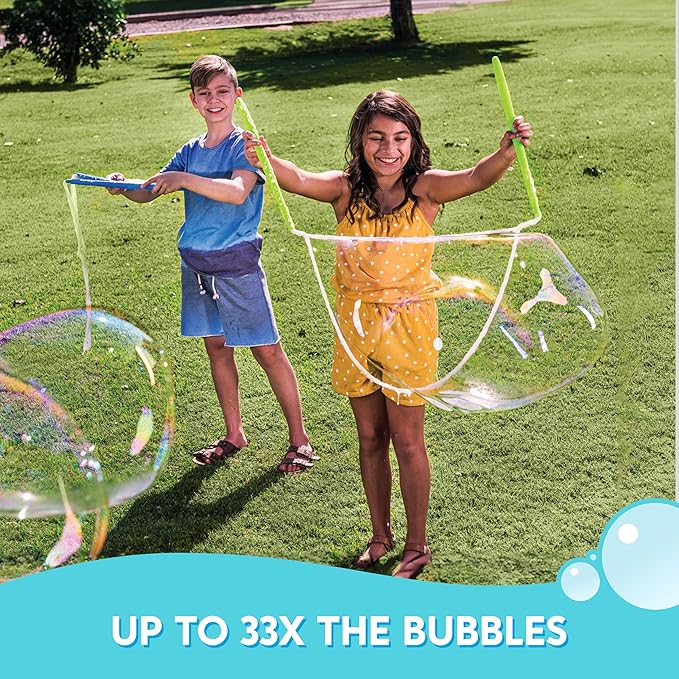 SYNCFUN 6 Packs Giant Bubble Solution (Up to 4.5 Gallons), 6 Pouches Concentrated Solution Refill for Bubble Machine, Wands, Blower, Easter, Outdoors Activity