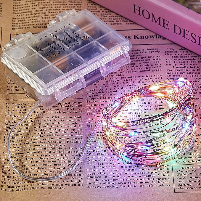 Ariceleo 1 Pack 65.6 Ft. Battery Operated Outdoor String Lights with Remote & Timer, LED Multi Color Fairy Lights, Waterproof Twinkle Lights for Bedroom, Dorm, Mason Jar, Wedding, Party, Christmas