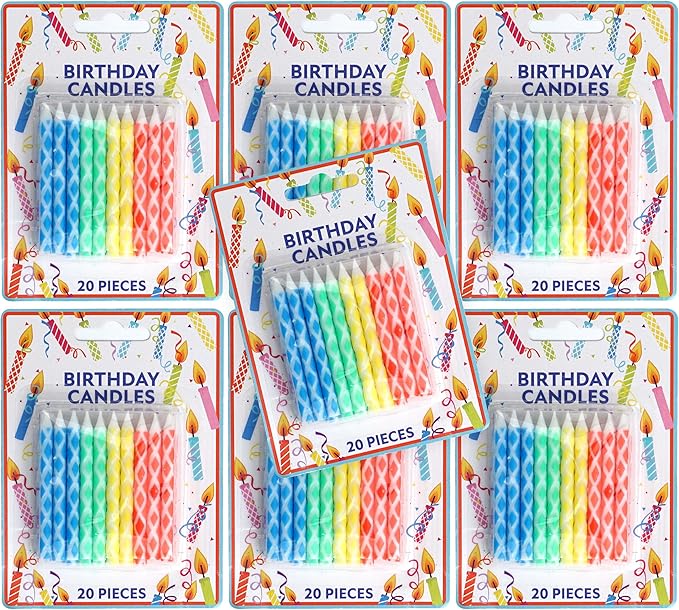 140-Count Birthday Candles Multicolored Diamond, Birthday Candles for Cake, Cupcake Candles, Party Celebration