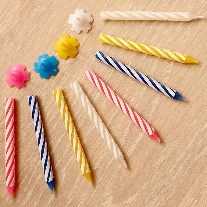 Birthday Candles Multicolored Spiral 288-Count, Birthday Candles for Cake, Cupcake Candles, Party Celebration