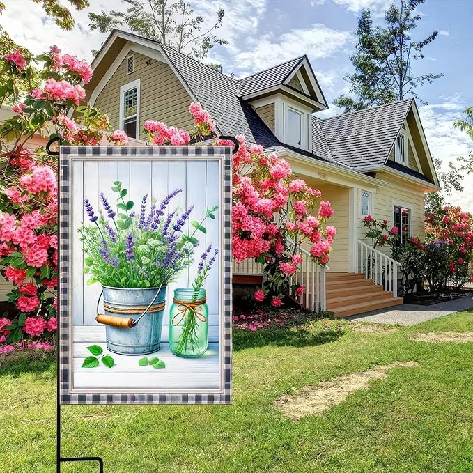 BlissYard Welcome Garden Flag Double Sided 12x18 Hello Spring Flower Design Yard Flag Seasonal Flower Yard Outdoor Flag Spring Summer Decorations Lawn Rustic Outdoor Decorative Flag