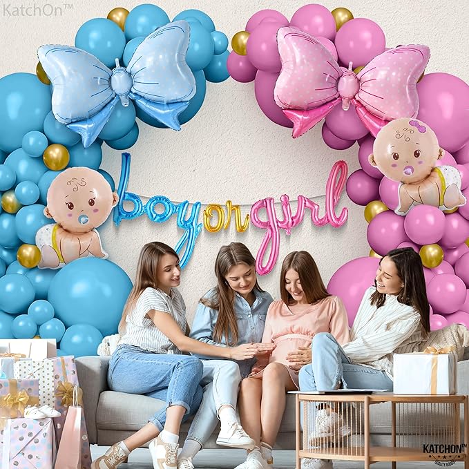KatchOn, Gender Reveal Balloon Arch Kit - Pack of 70 | Pink and Blue Balloons,Boy or Girl Sign, Baby Balloons | Boy or Girl Gender Reveal Decorations | Baby Shower Decorations | Pink and Blue Decor