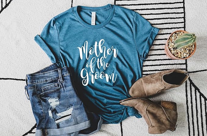 Mother of The Bride Shirt, Mother of The Groom Shirt – Soft Unisex Cotton Blend Wedding Tee for Mom. Matching Bridal Tshirts