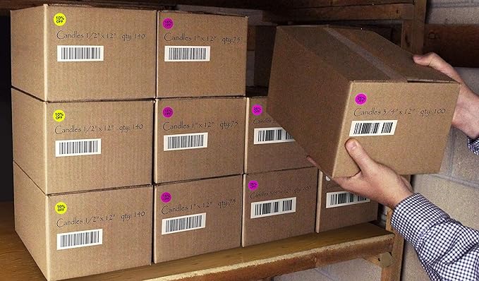 ChromaLabel 1 Inch Round Label Permanent Food Labels, 500 Stickers per Dispenser Box, Lavender, Gluten Free