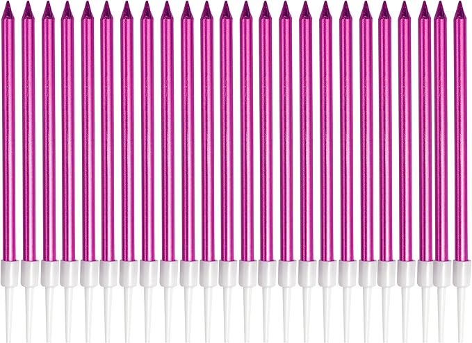 24 Count Pink Metallic Birthday Candles, Cake Candles, Birthday Parties, Wedding Decorations, Party, Candles for Cake, Cake Decorations, Pink Birthday Candles