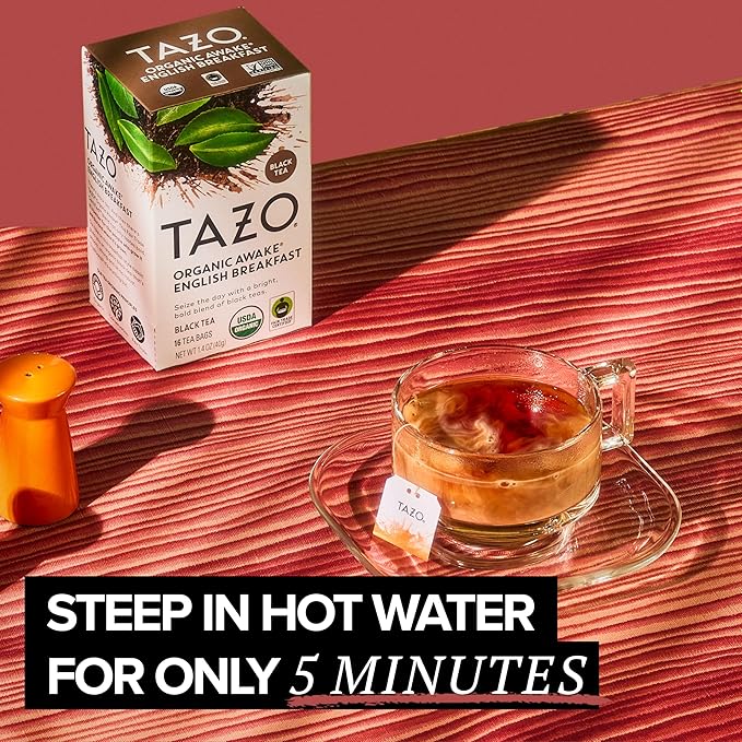 TAZO Organic Awake English Breakfast Black Tea-Bags, Bold Traditional Breakfast-Style Black Tea, 96 Tea Bags (Pack of 2)