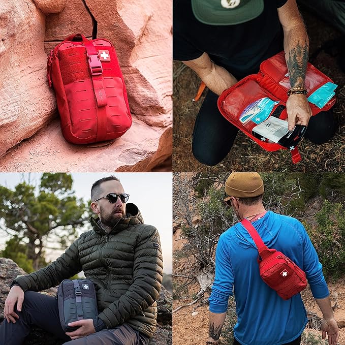 MY MEDIC MyFAK PRO Ifak First Aid Kit - 140 Life Saving Trauma and Medical Items - HSA FSA Home Medical Kit for Camping or Car - Red